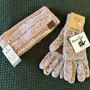NWT C.C gloves and matching headband